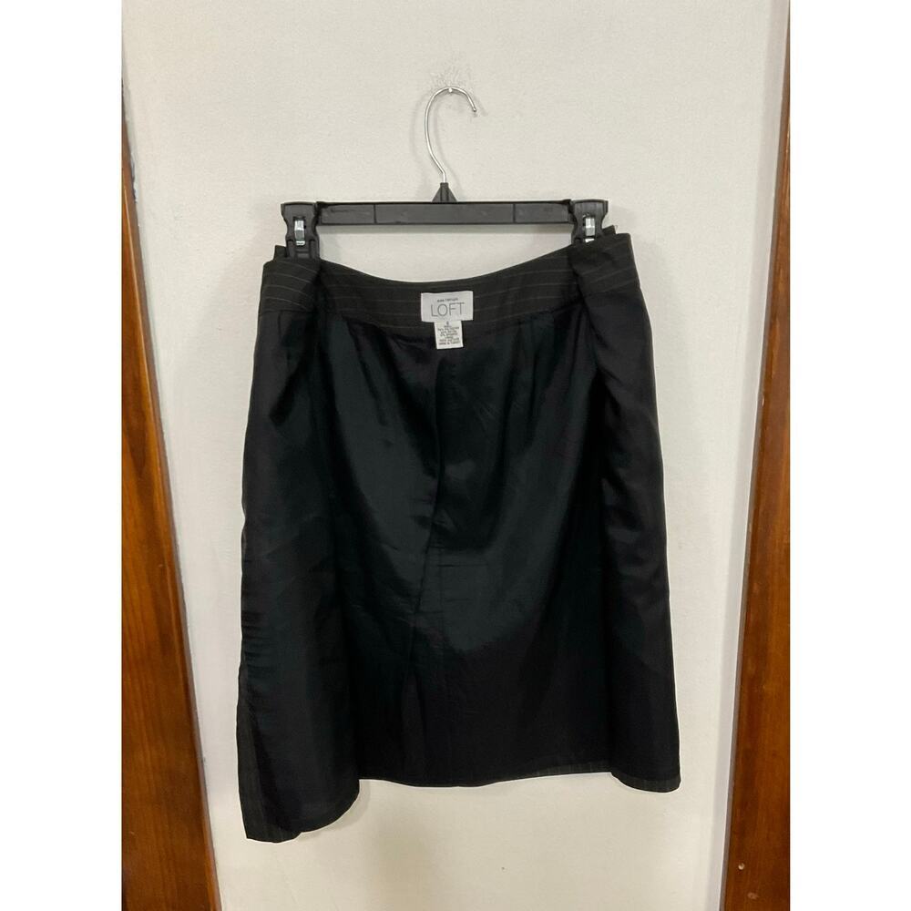 VTG 90s Loft Pinstripe Skirt A-Line Knee Length Button Front Size 4 Small - Picture 3 of 6